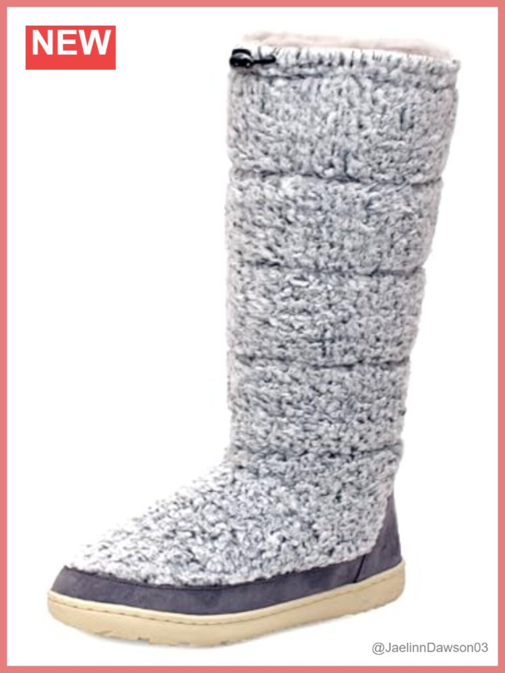 Women's Cozy Calf High Faux Fur Slipper Boots with Adjustable Elastic and